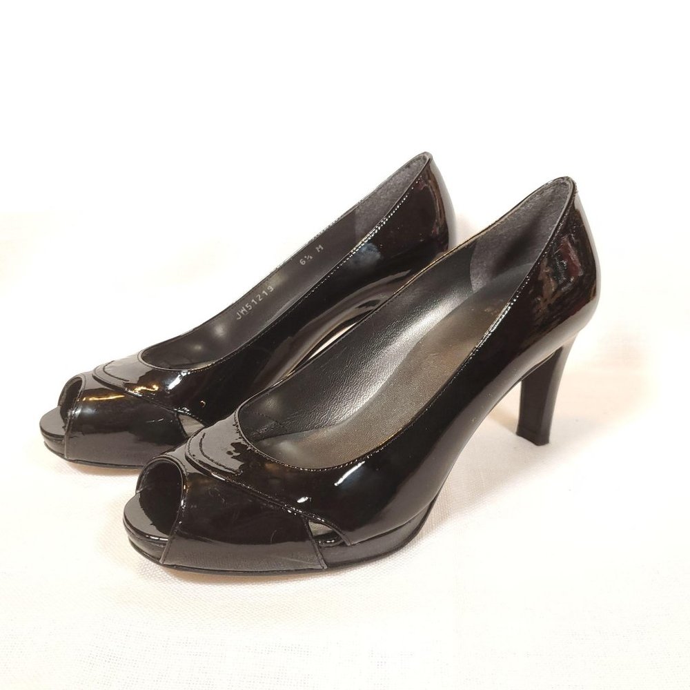 Stuart weitzman patent leather peep toe pumps 6.5